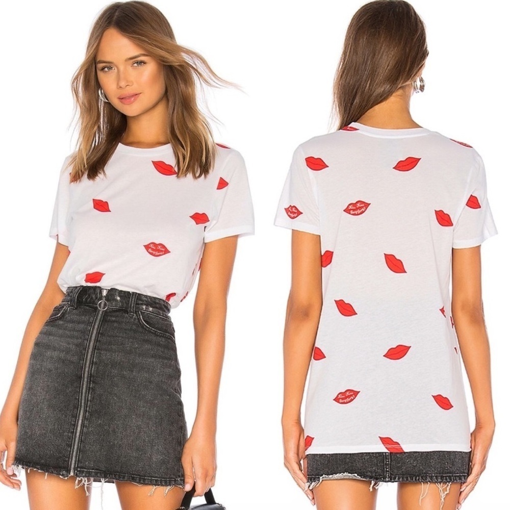 Zoe Karssen Kiss Kiss Bang Bang Graphic Lips Tee
